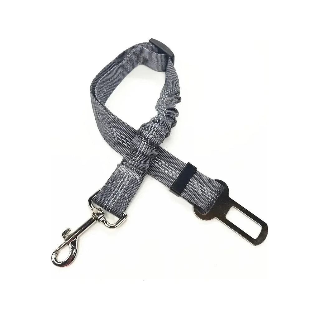 Ceinture d'attache voiture grise à sangle élastique amortissante