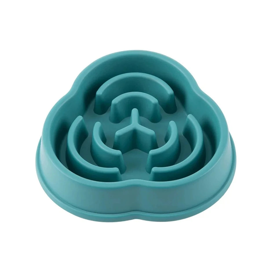 Gamelle anti-glouton bleu canard Araneis, labyrinthe en relief et socle antidérapant