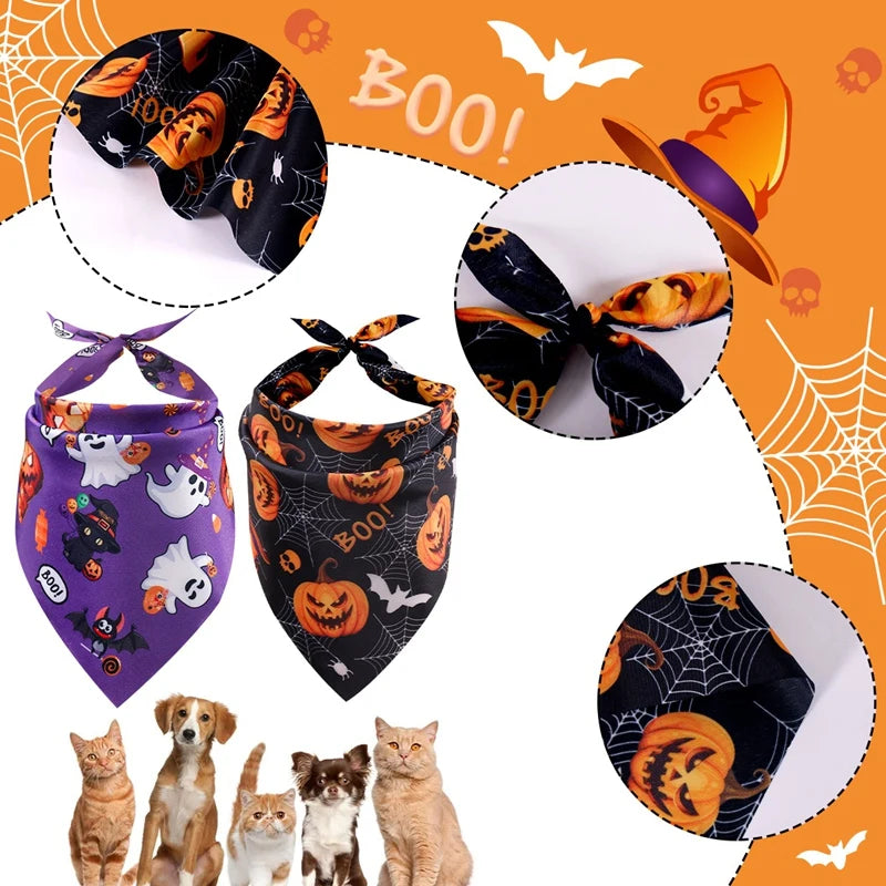 Bandana d'Halloween noué autour du cou d'un chien