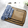 Tapis de couchage en rotin tressé avec son traversin, trois tailles