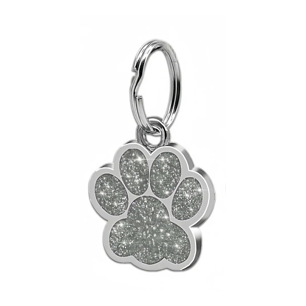 Médaille plaque gravée petit format, patte pailletee argent