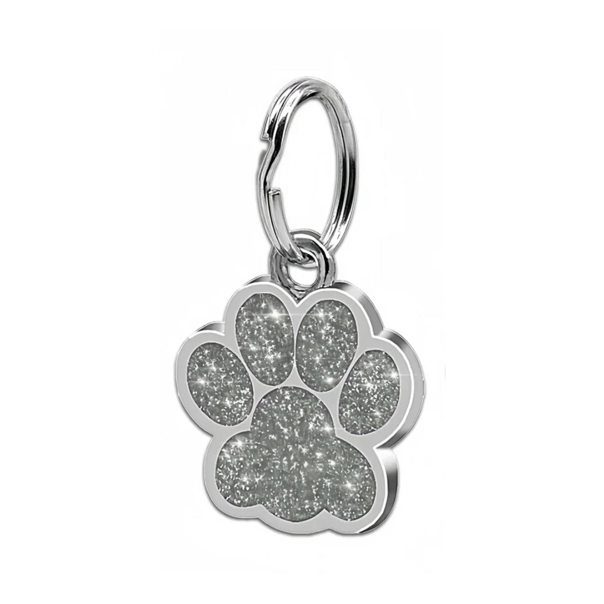 Médaille plaque gravée petit format, patte pailletee argent