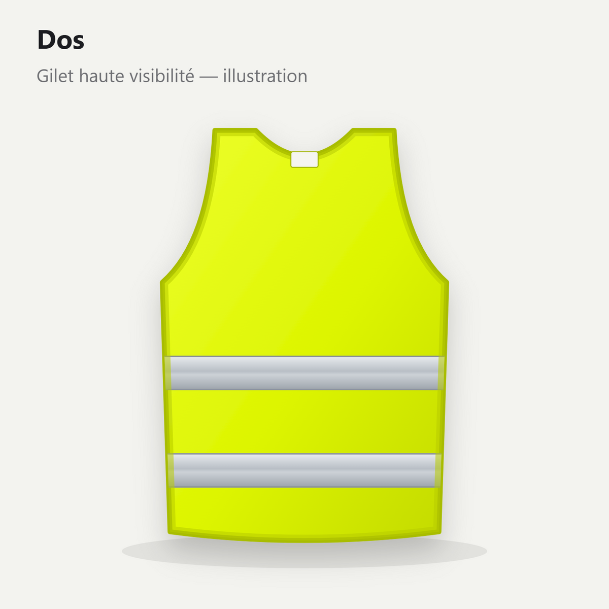 Gilet jaune haute visibilité, vue de dos — illustration